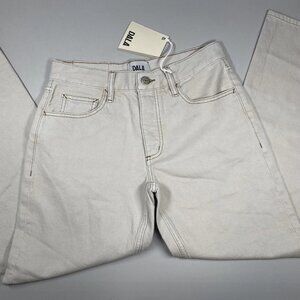 Dala Women's Alley Ankle Jeans Size 27 Off-White Fog – Mid Rise, Straight Leg